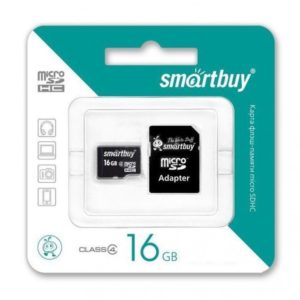 Карта памяти MicroSD 16GB Smart Buy Class 10 +SD адаптер