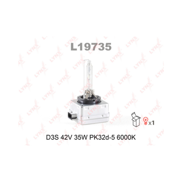 Ксеноновая лампа LYNXauto D3S 12V 35W PK32d-5, 6000K