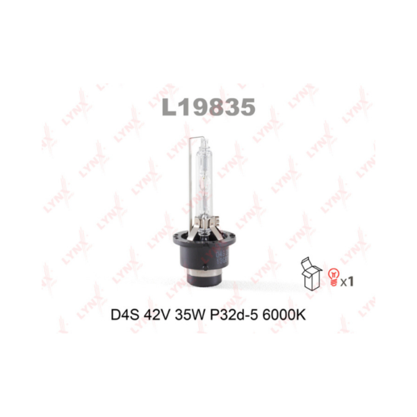 Ксеноновая лампа LYNXauto D4S 12V 35W P32d-5, 6000K